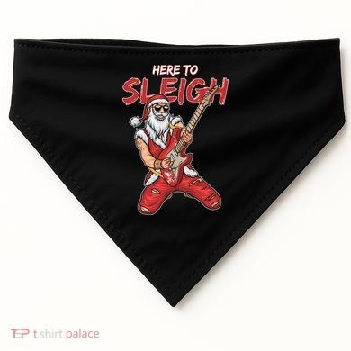 Santa Rocks Here To Sleigh  USA-Made Doggie Bandana