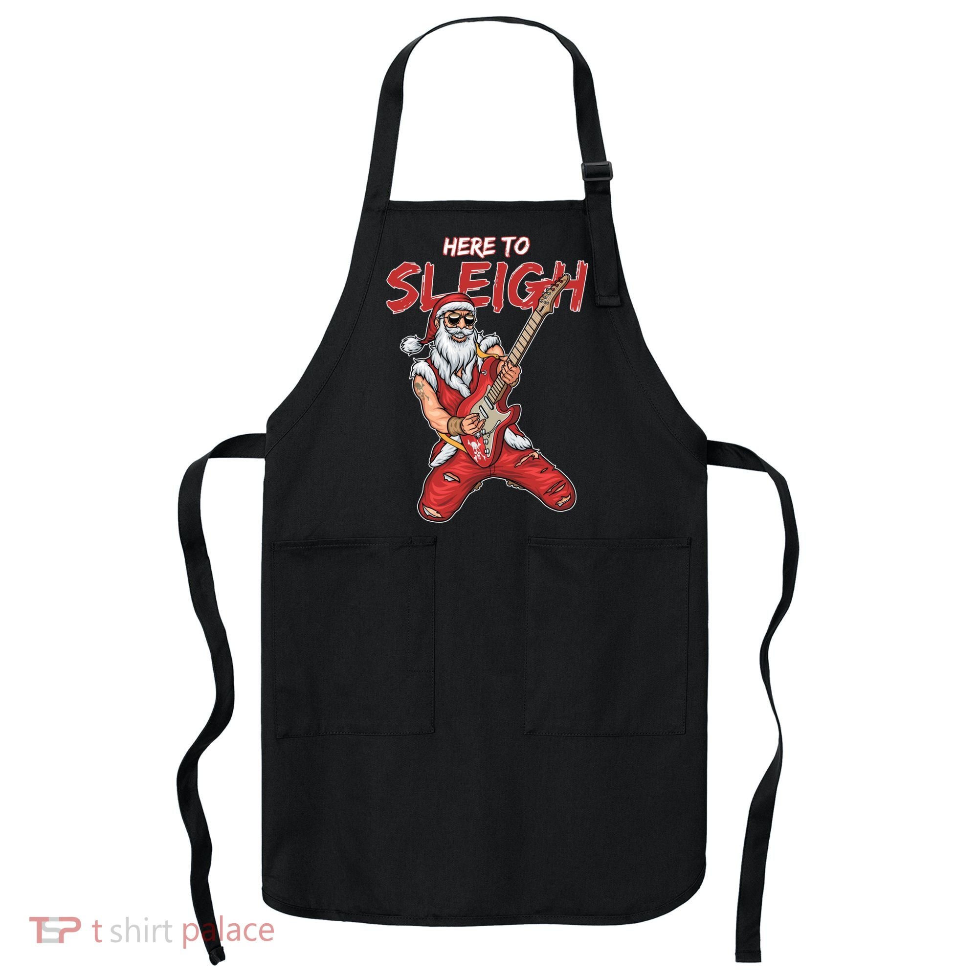 Santa Rocks Here To Sleigh  Apron