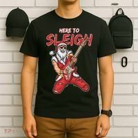 Santa Rocks Here To Sleigh  T-Shirt thumb 6