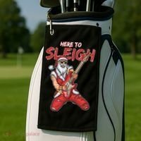 Santa Rocks Here To Sleigh  Golf Towel thumb 2