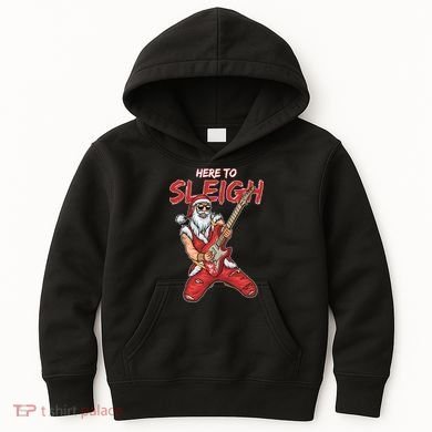 Santa Rocks Here To Sleigh  Kids Hoodie