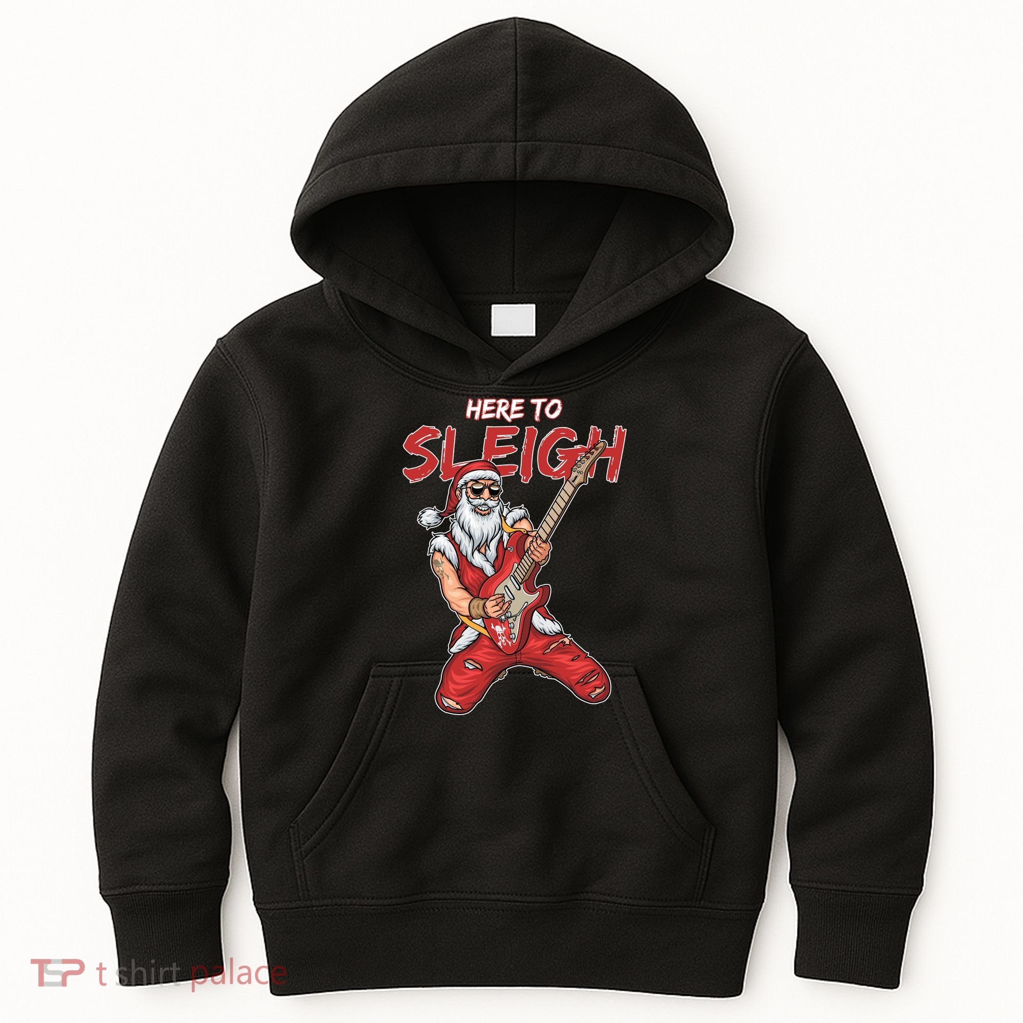 Santa Rocks Here To Sleigh  Kids Hoodie