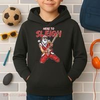 Santa Rocks Here To Sleigh  Kids Hoodie thumb 2