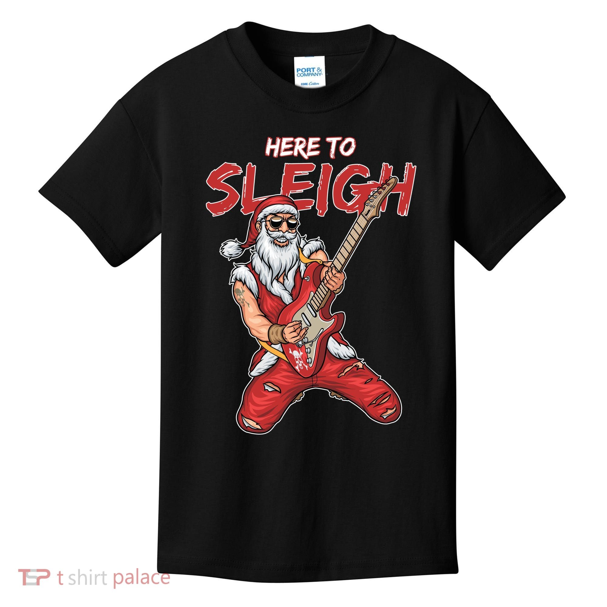 Santa Rocks Here To Sleigh  Kids T-Shirt