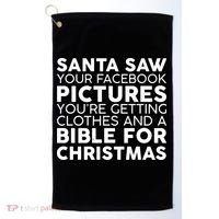 Santa Saw Your Facebook Pictures Christmas Golf Towel thumb 0