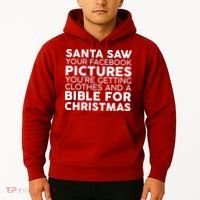 Santa Saw Your Facebook Pictures Christmas Hoodie thumb 2