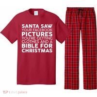 Santa Saw Your Facebook Pictures Christmas Pajama Set thumb 0