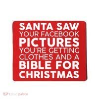 Santa Saw Your Facebook Pictures Christmas Mousepad thumb 0