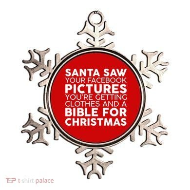 Santa Saw Your Facebook Pictures Christmas Ornament