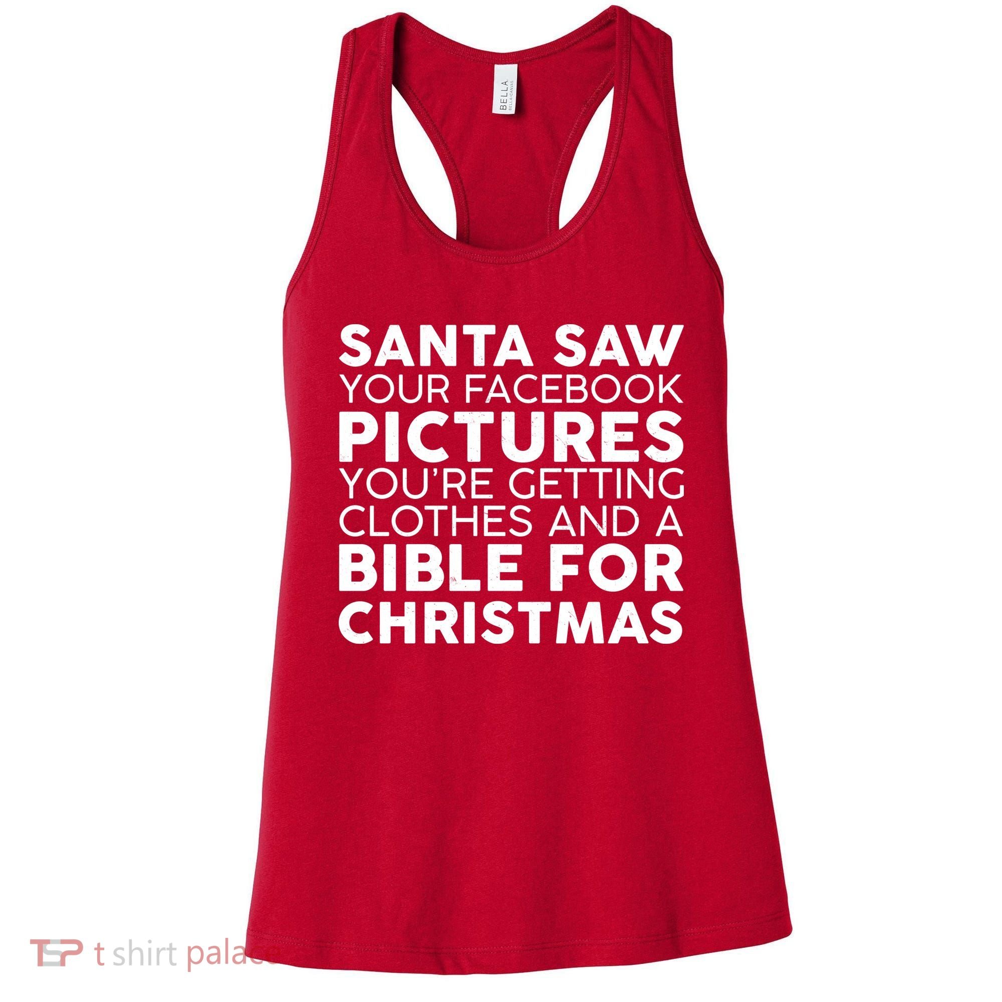 Santa Saw Your Facebook Pictures Christmas Women's Tank Top