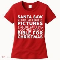 Santa Saw Your Facebook Pictures Christmas Women's T-Shirt thumb 0
