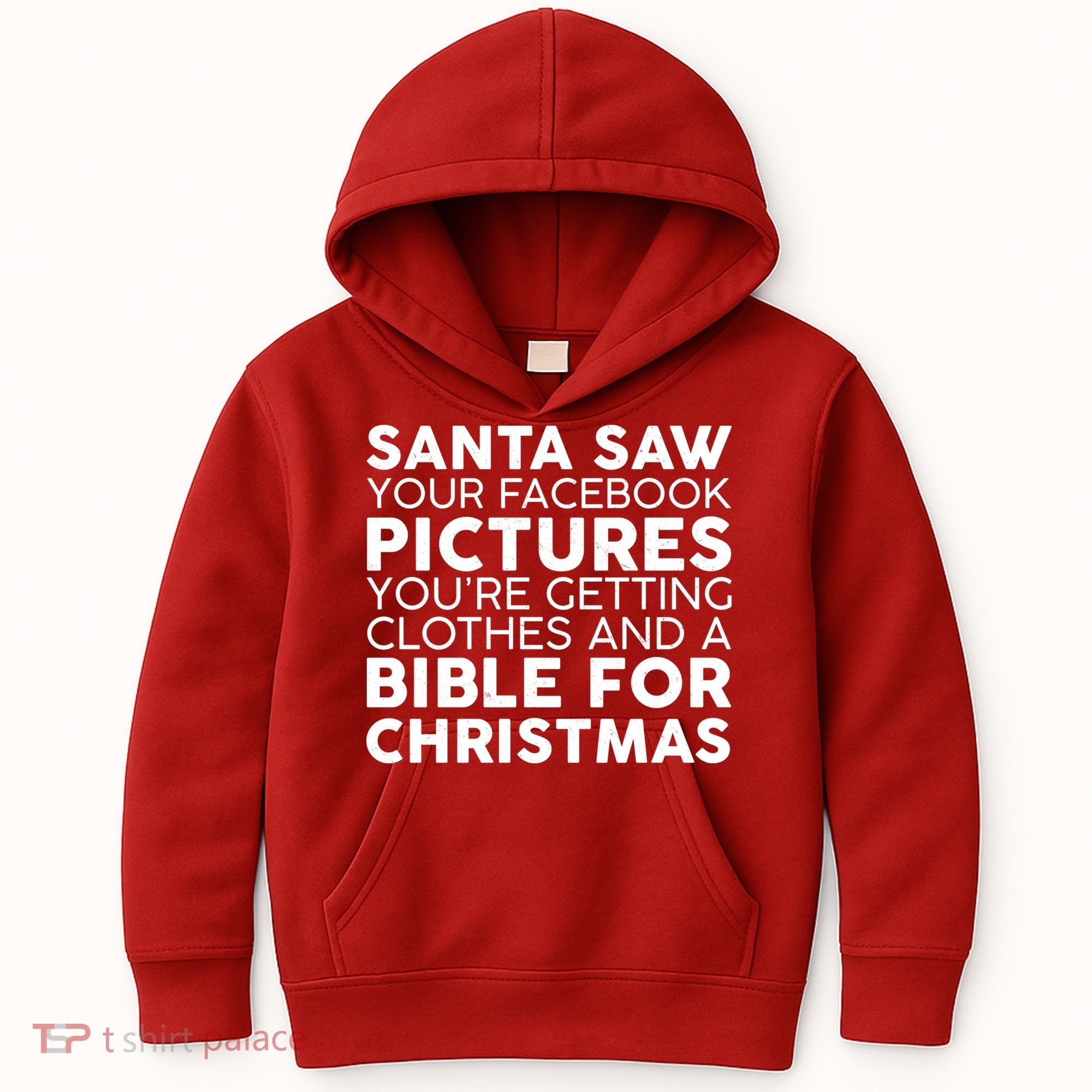 Santa Saw Your Facebook Pictures Christmas Kids Hoodie