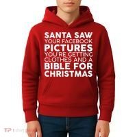 Santa Saw Your Facebook Pictures Christmas Kids Hoodie thumb 4