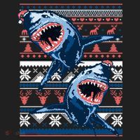 Santa Shark Ugly Christmas Sweater Women's Sweatshirt thumb 2