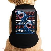 Santa Shark Ugly Christmas Sweater Doggie Tank thumb 0