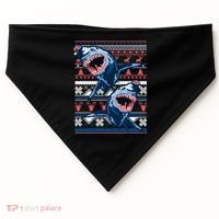 Santa Shark Ugly Christmas Sweater USA-Made Doggie Bandana thumb 0