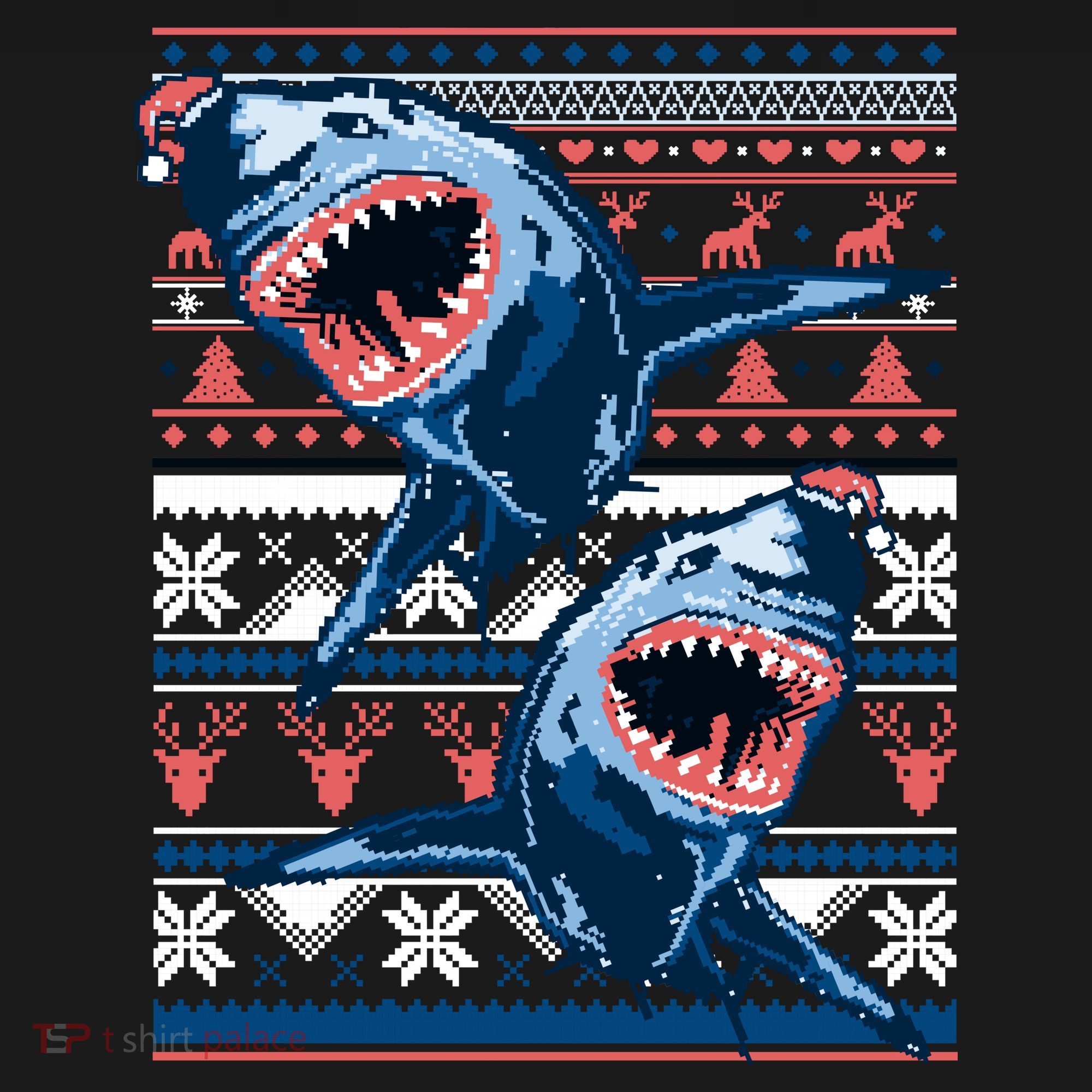 Santa Shark Ugly Christmas Sweater Bucket Hat