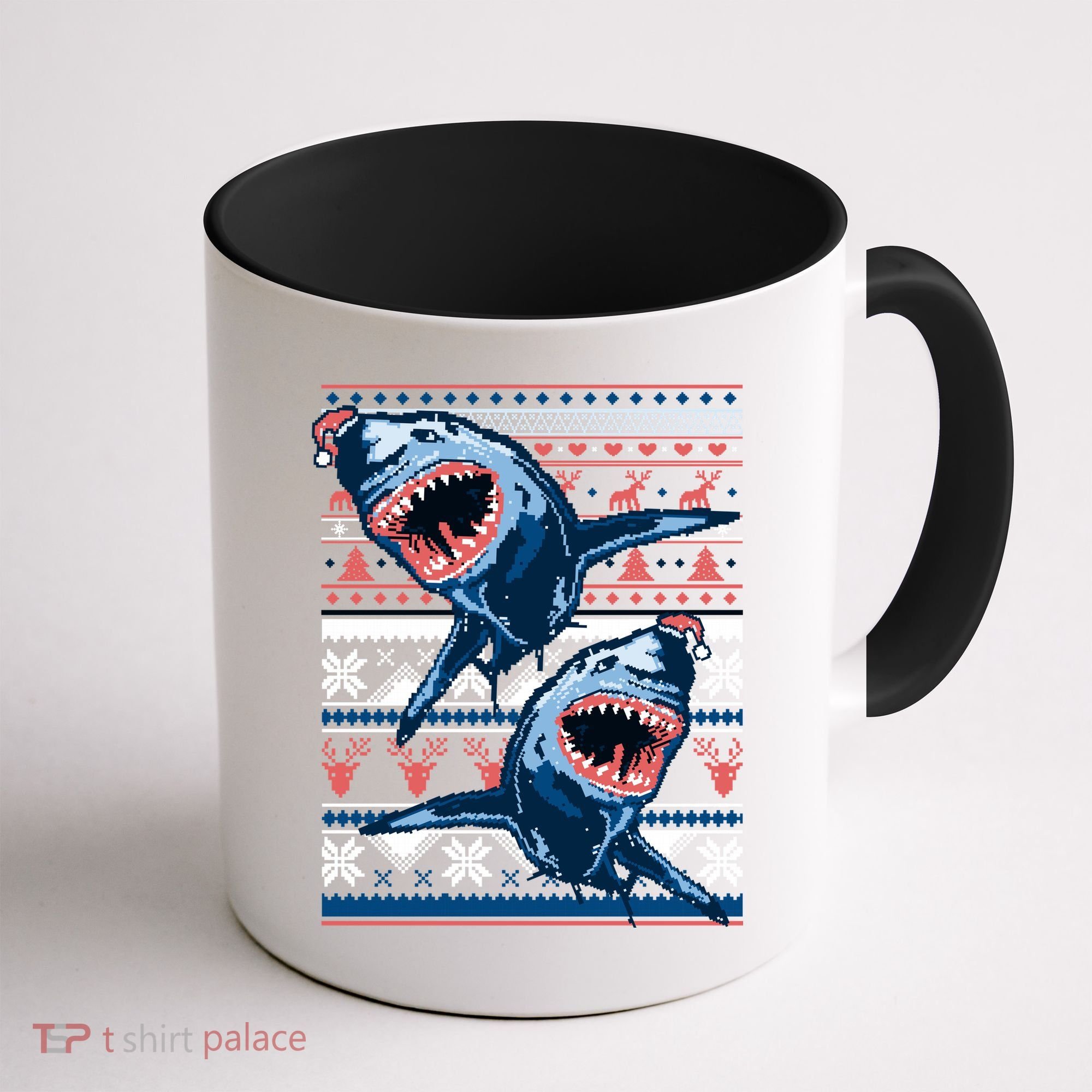 Santa Shark Ugly Christmas Sweater Coffee Mug