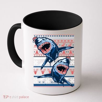 Santa Shark Ugly Christmas Sweater Coffee Mug