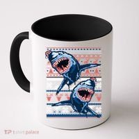 Santa Shark Ugly Christmas Sweater Coffee Mug thumb 0