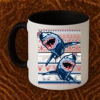 Santa Shark Ugly Christmas Sweater Coffee Mug thumb 2
