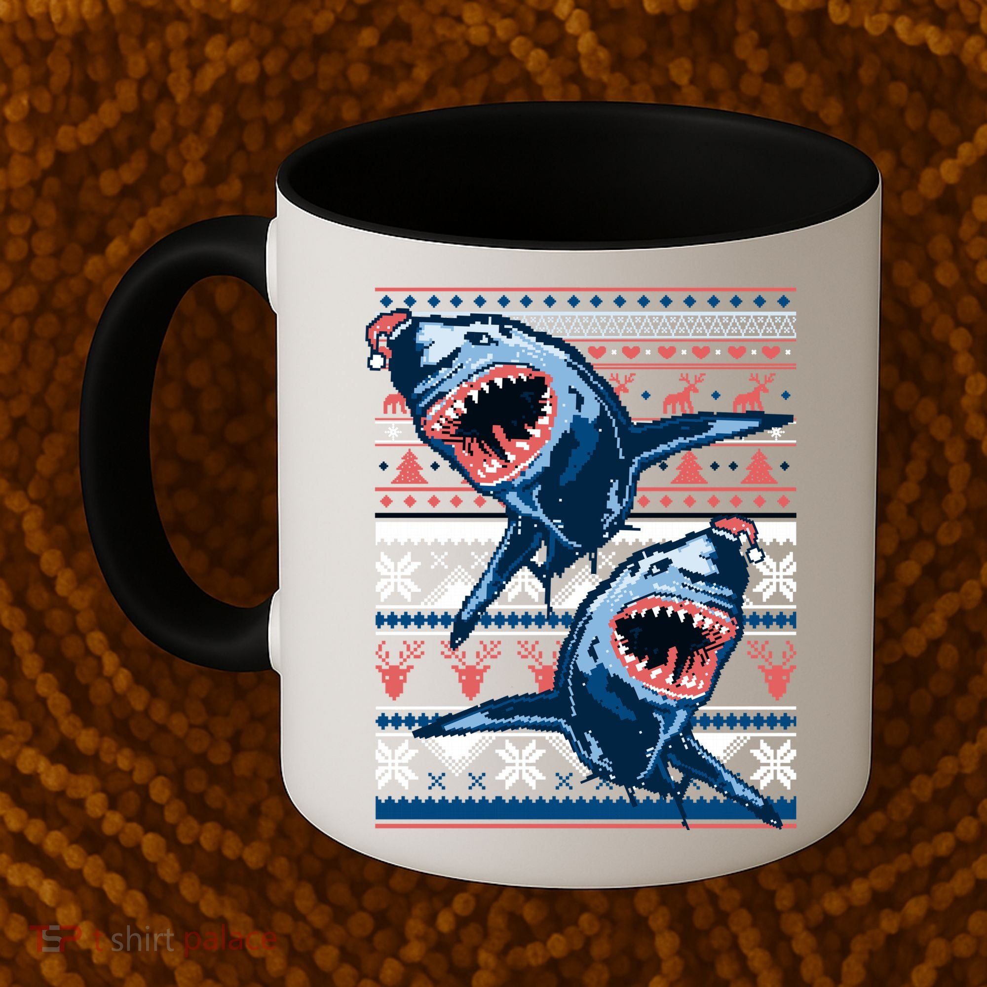 Santa Shark Ugly Christmas Sweater Coffee Mug