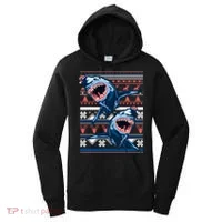 Santa Shark Ugly Christmas Sweater Women's Hoodie thumb 0