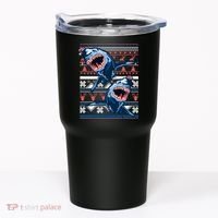 Santa Shark Ugly Christmas Sweater Tumbler thumb 0