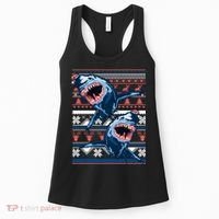 Santa Shark Ugly Christmas Sweater Women's Tank Top thumb 0