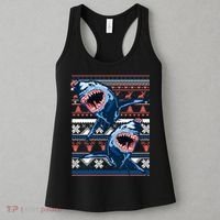 Santa Shark Ugly Christmas Sweater Women's Tank Top thumb 3