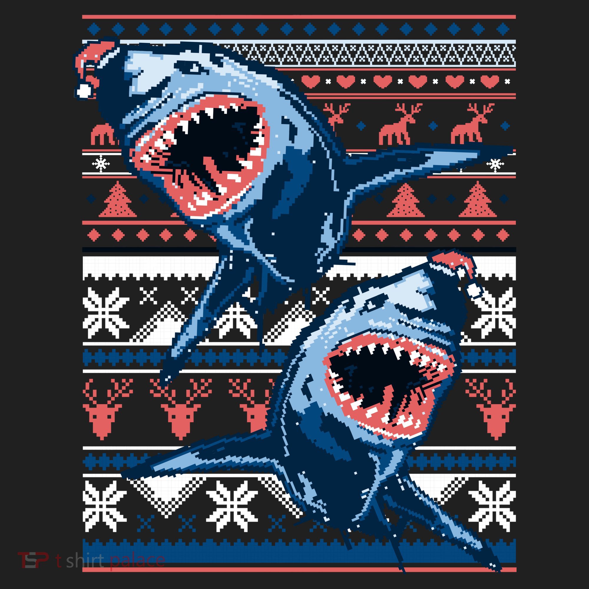 Santa Shark Ugly Christmas Sweater Hat