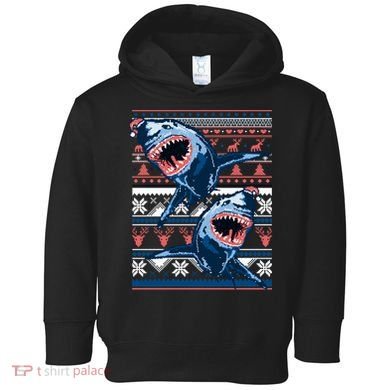 Santa Shark Ugly Christmas Sweater Toddler Hoodie