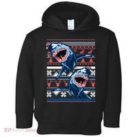 Santa Shark Ugly Christmas Sweater Toddler Hoodie thumb 0