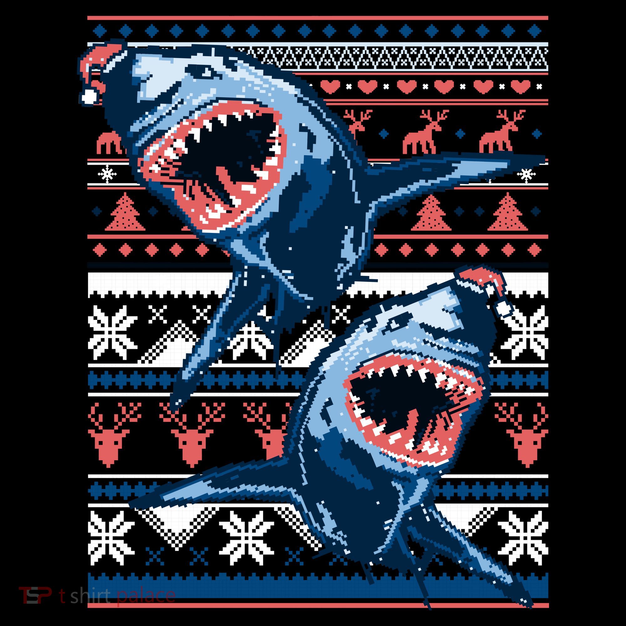 Santa Shark Ugly Christmas Sweater Toddler Hoodie