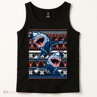 Santa Shark Ugly Christmas Sweater Tank Top thumb 2