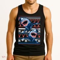 Santa Shark Ugly Christmas Sweater Tank Top thumb 3