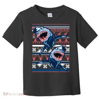 Santa Shark Ugly Christmas Sweater Toddler T-Shirt
