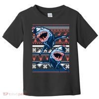 Santa Shark Ugly Christmas Sweater Toddler T-Shirt thumb 0
