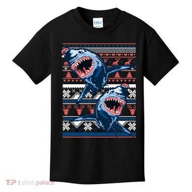 Santa Shark Ugly Christmas Sweater Kids T-Shirt