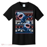Santa Shark Ugly Christmas Sweater Kids T-Shirt thumb 0
