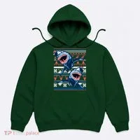 Santa Shark Ugly Christmas Sweater Hoodie thumb 0