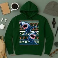 Santa Shark Ugly Christmas Sweater Hoodie thumb 3