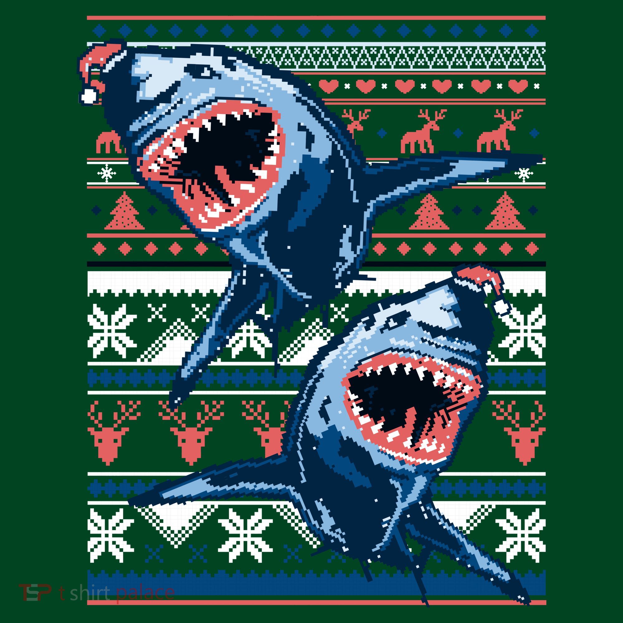 Santa Shark Ugly Christmas Sweater Hoodie