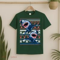 Santa Shark Ugly Christmas Sweater T-Shirt thumb 2