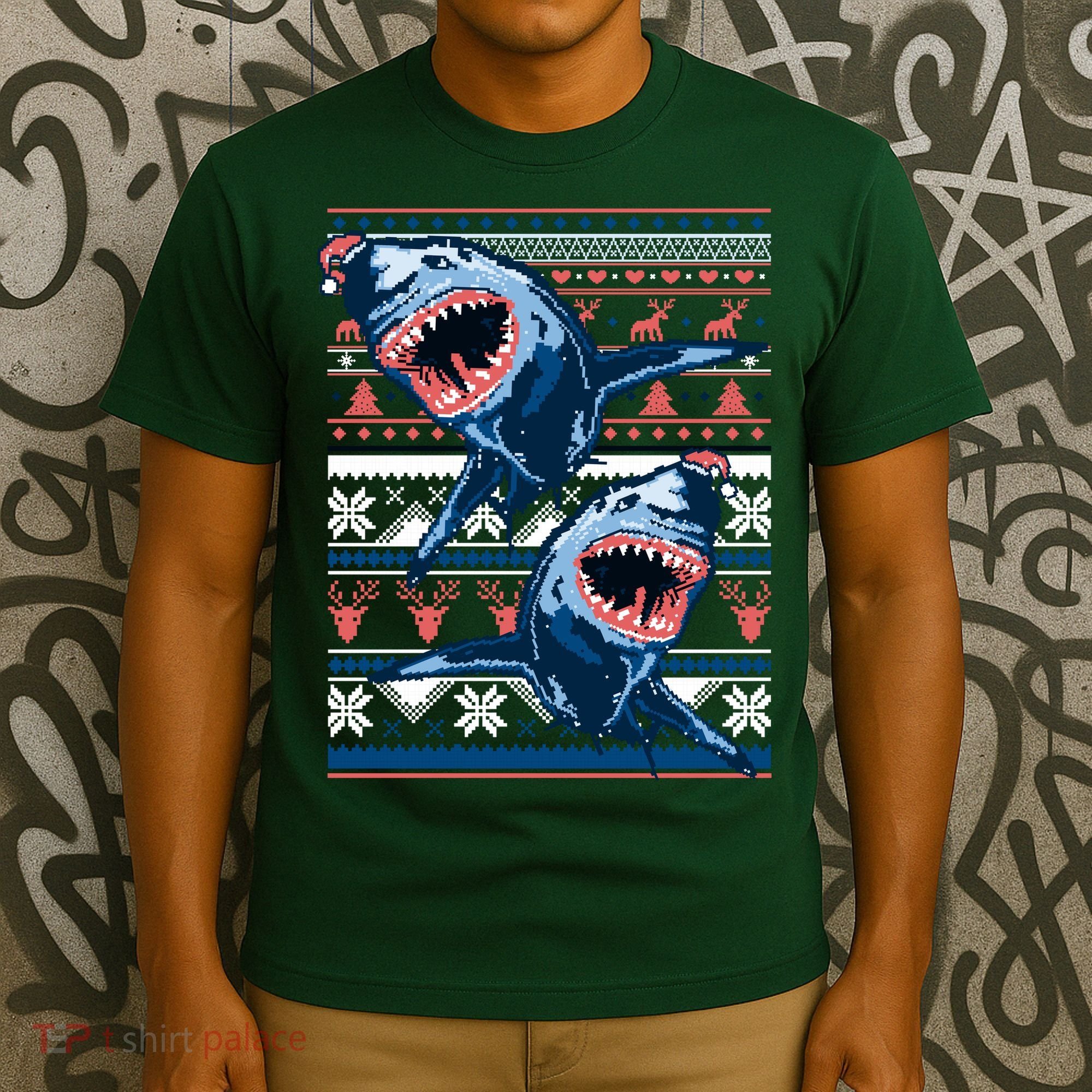 Santa Shark Ugly Christmas Sweater T-Shirt