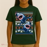 Santa Shark Ugly Christmas Sweater T-Shirt thumb 4