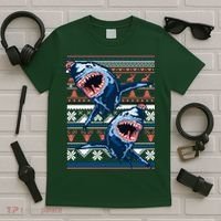 Santa Shark Ugly Christmas Sweater T-Shirt thumb 5