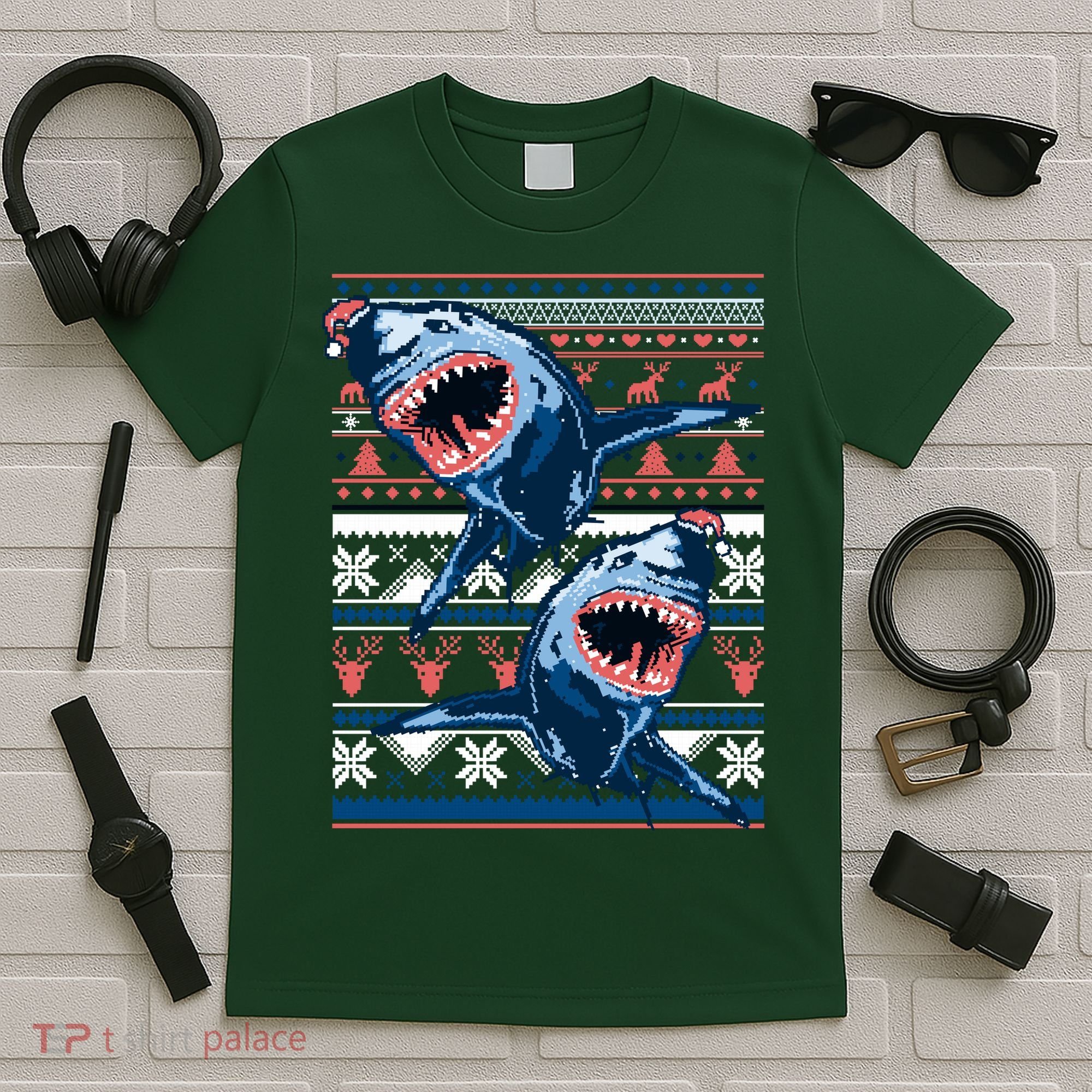 Santa Shark Ugly Christmas Sweater T-Shirt