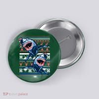 Santa Shark Ugly Christmas Sweater Button thumb 0