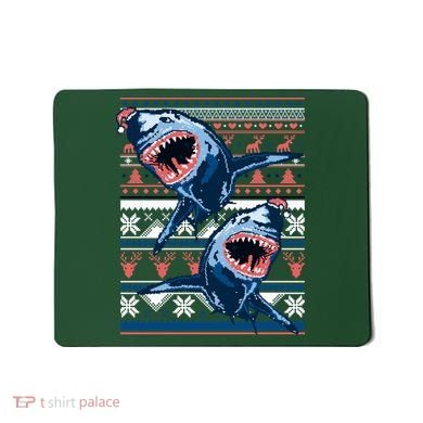 Santa Shark Ugly Christmas Sweater Mousepad